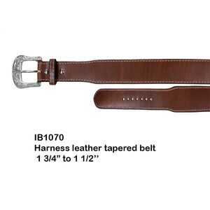 Ranger Belt Co Harness Leather Tapered Western Belt Brown Removable Buckle 40